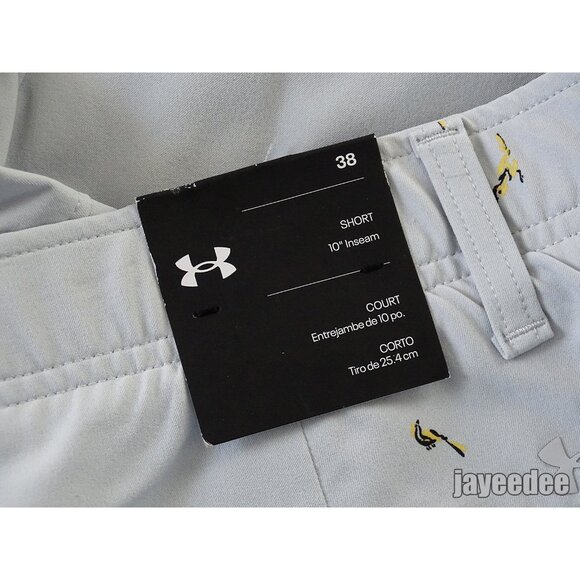$70 UNDER ARMOUR GOLF PRINTED SHORTS ALL OVER DUCK 1377303-014 HALO GREY 38 - Picture 4 of 5
